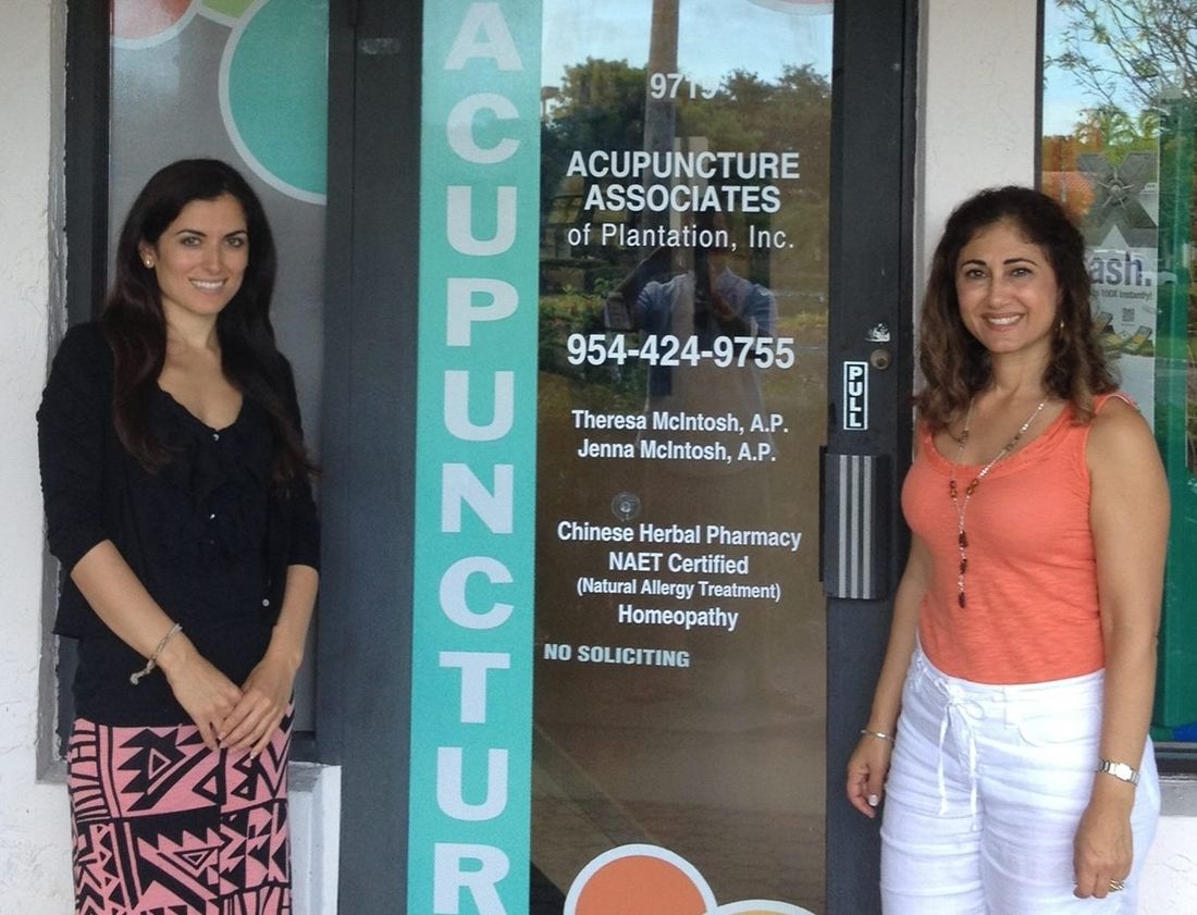 Theresa McIntosh and Jenna Vilardo, Acupuncture Physicians at Acupuncture Associates of Plantation
